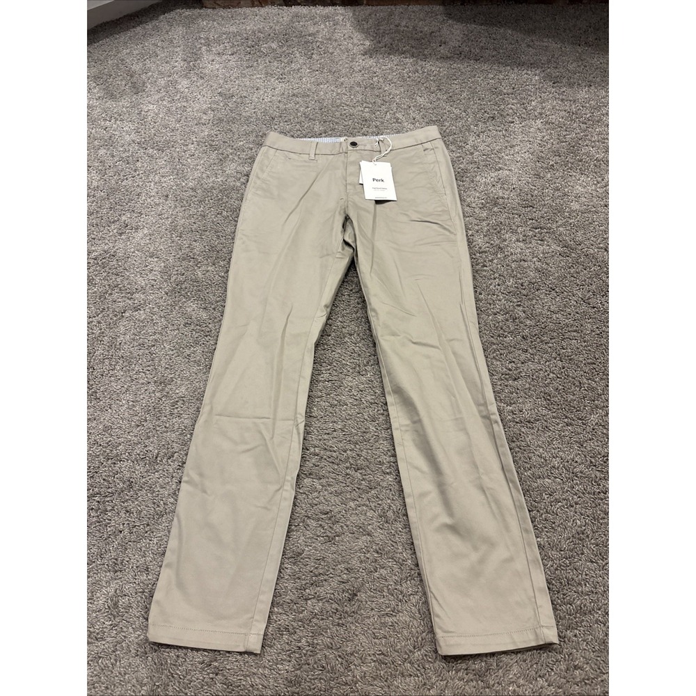 NEW Perk Pants 29x30 Light Khaki Feel Good Chinos Slim Stretch Golf Preppy $129